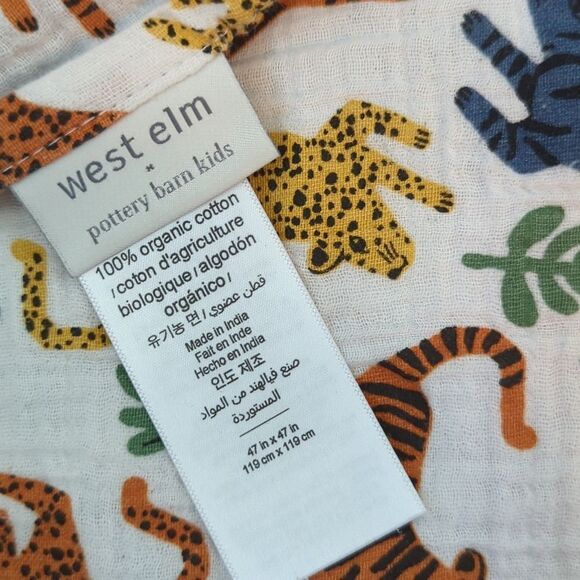 West Elm Wildcat Swaddling Blanket - Picture 3 of 3